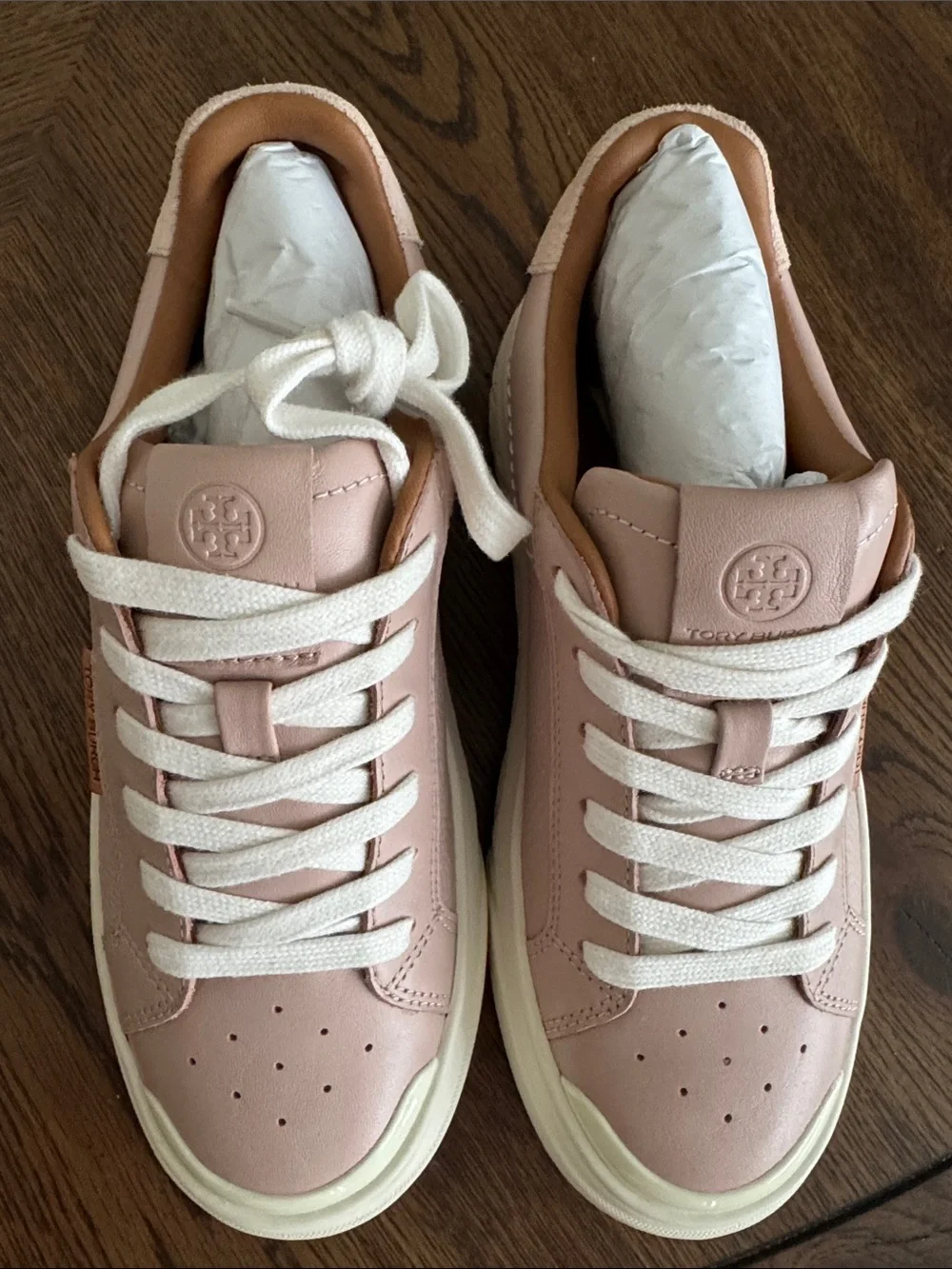 Tory Burch ladybug blush Pink Platform Leather Sneakers